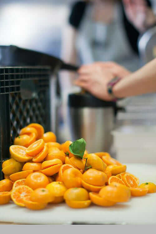 Oranges being prepared at PIC.