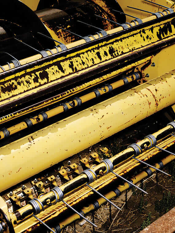 Teff is so small, farmers must modify equipment, like the harvester, to manage. 