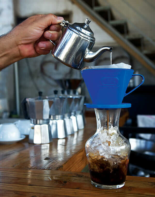 Café al hielo, or iced coffee, at Azul Café.