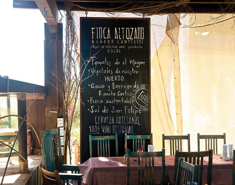 The casual Á  la carte approach at Finca Altozano diverges from the valley's typical multicourse tasting menu.