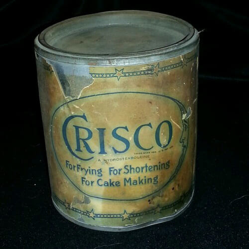 CRISCO 3 lb. Tin Can with Original Paper Label, c. 1930