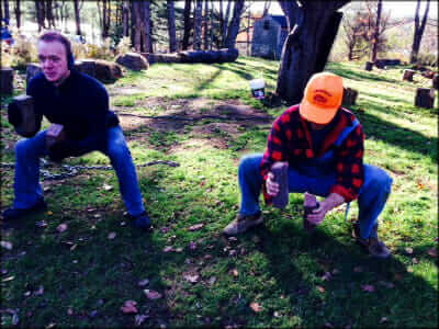 WolfPack members do a farm exercise called Milking the Cow (yes, the bricks are udders).