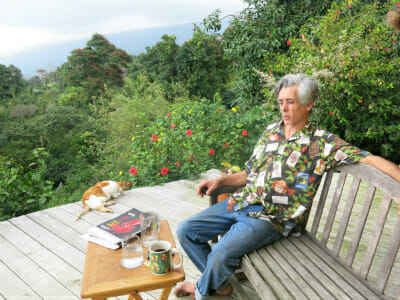 Organic coffee farmer Colehour Bondera overlooks his GM-free estate.