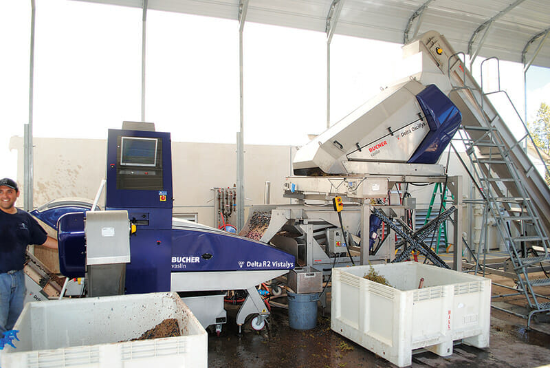 The optical sorter in action.