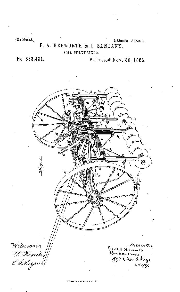 A Patent for a Soil Pulverizer, 1866.