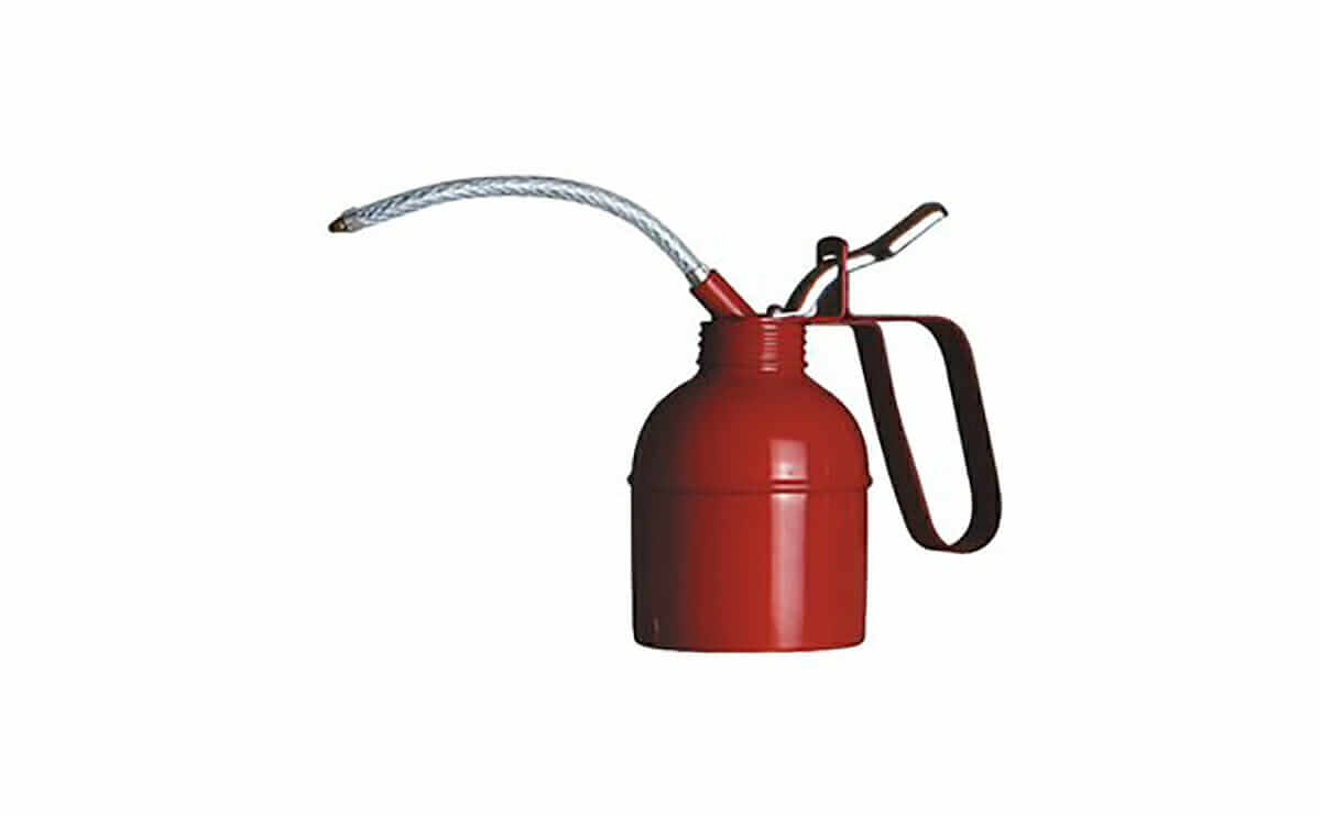 Red Lever Type Steel Pump Oil Can - Modern Farmer