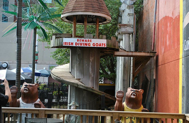The goat tower at Silky O'Sullivan's in Memphis. Photo by Allison Meier. 