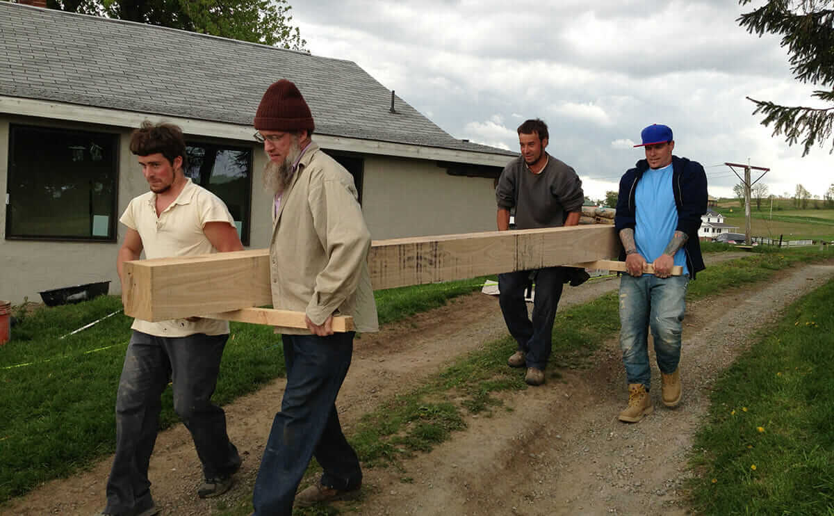 Carrying beams for the barn raising