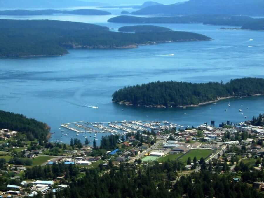 Aerial of Friday Harbor.