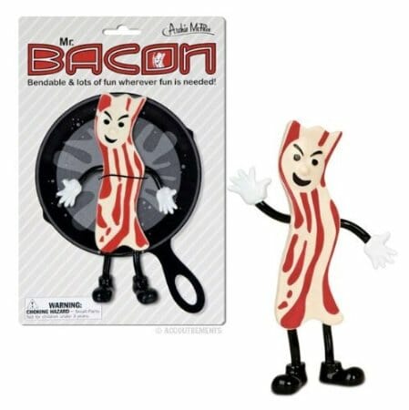 Some of the remnants of the bacon fad: a bacon action figure.