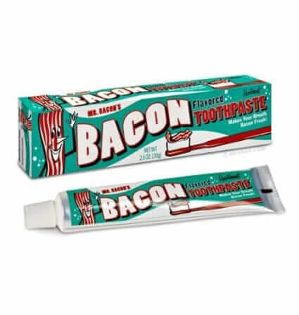 Bacon-flavored toothpaste. Write one reviewer on Amazon: 'It tastes and smells like dog food.'