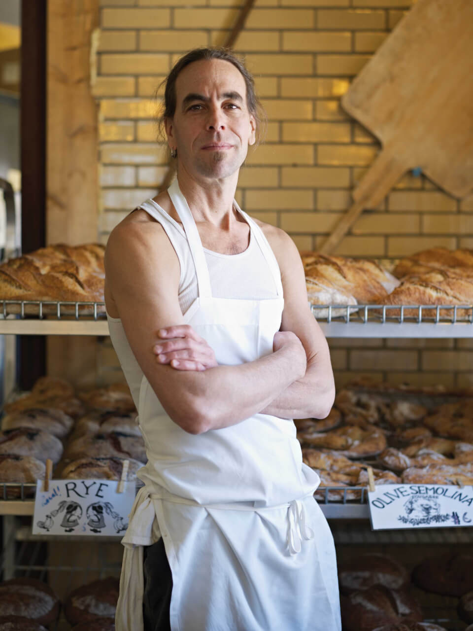 Jonathan Stevens bakes 2,000 loaves of bread a week, most of which contain flour from nearby Four Star Farms  -  and some of which are 100 percent local.