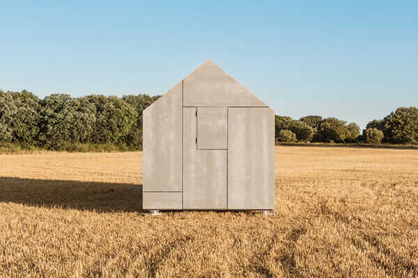 A side view of the newly placed Portable House.