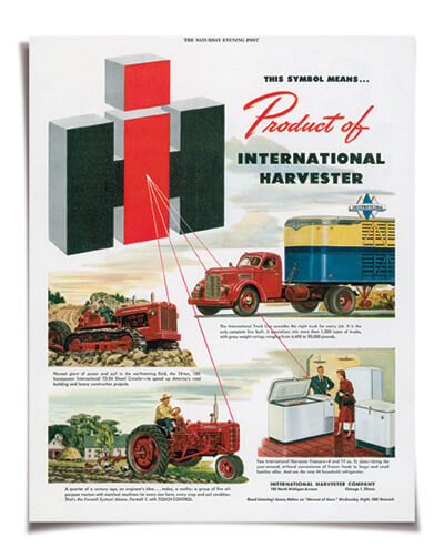 A 1950's advertisement for International Harvester. / Courtesy Wisconsin Historical Society.