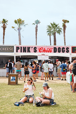 The scene outside the main food area.