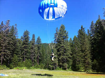 Scheer on a practice jump out of Redding, CA.