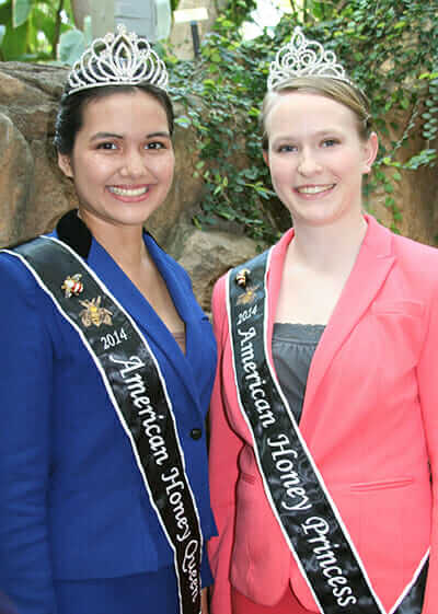 Today's American Honey Queen and Princess Elena Hoffman and Susannah Austin.