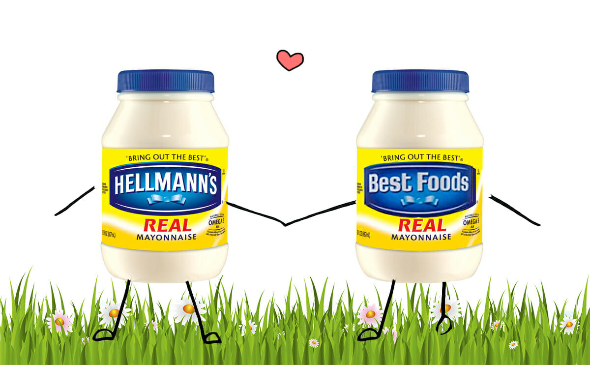 Best Foods mayonnaise has a completely different name outside of