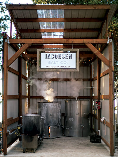 The boil room at the Jacobsen Salt Co. facility in Netarts, Oregon.