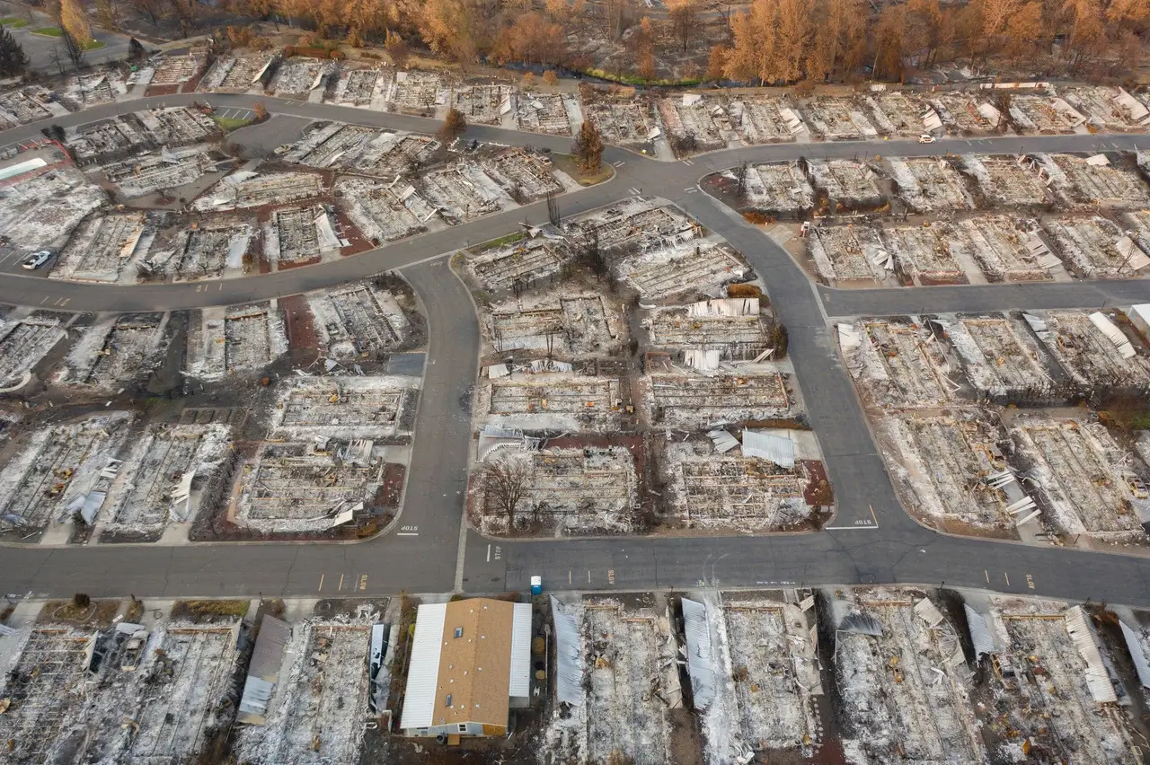 Damage caused by the Alameda fire in Ashland, OR.